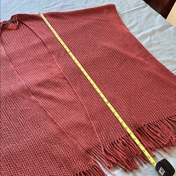 Rust Fringe Open-Front Sweater - Picture 3 of 4